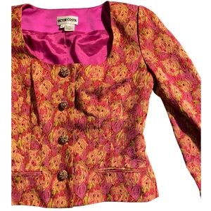 Victor Costa Multicolor Wrinkled Eye Catching Fitted Suit Size 6